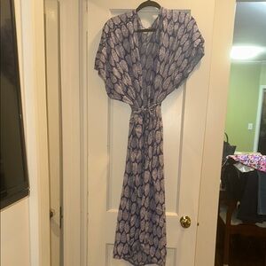 Elegant Blue Patterned Coverup